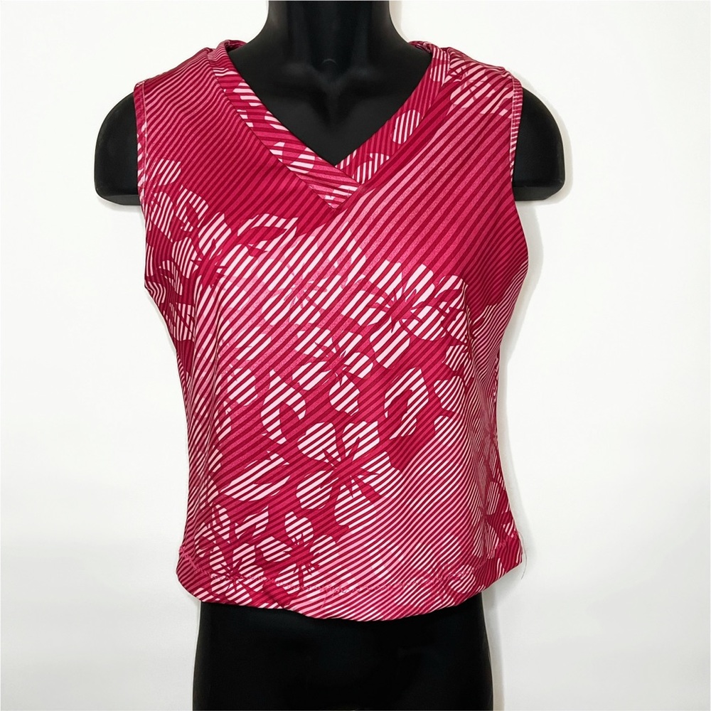 Pink Hawaiian Print Athletic Tank Top